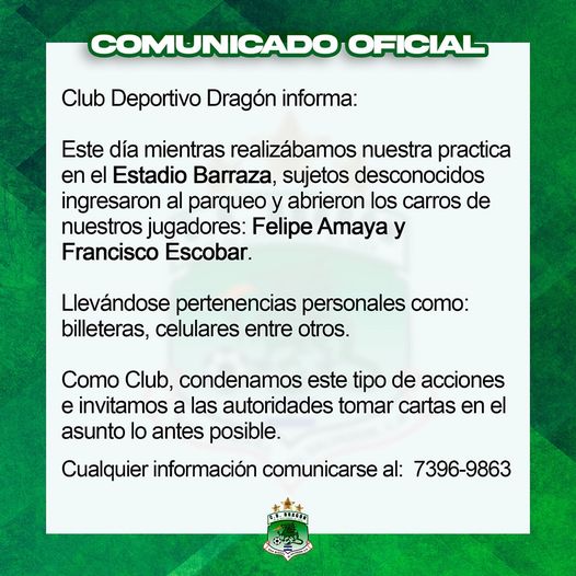 Jugadores de Dragón sufren robo en el estadio Barraza