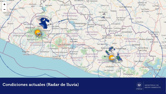 Lluvias y tormentas eléctricas en zonas de El Salvador.