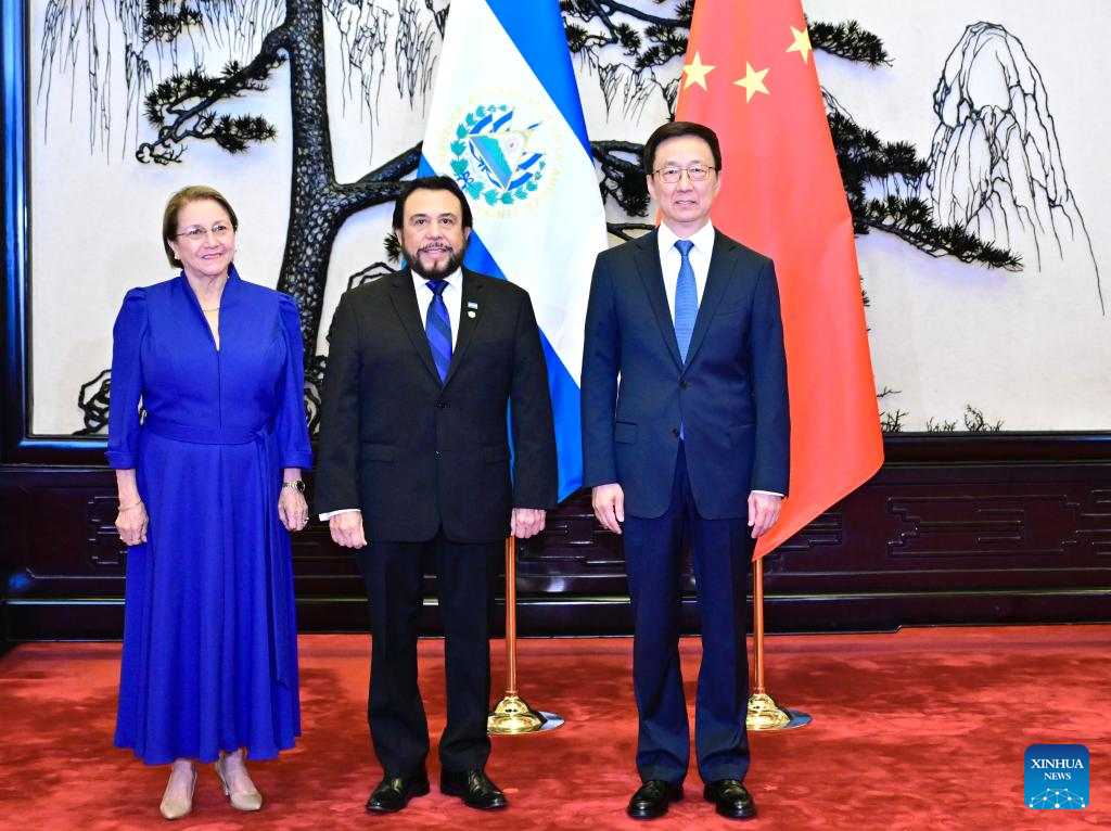 Vicepresidente chino se reúne con delegación del Partido Nuevas Ideas de El Salvador.
