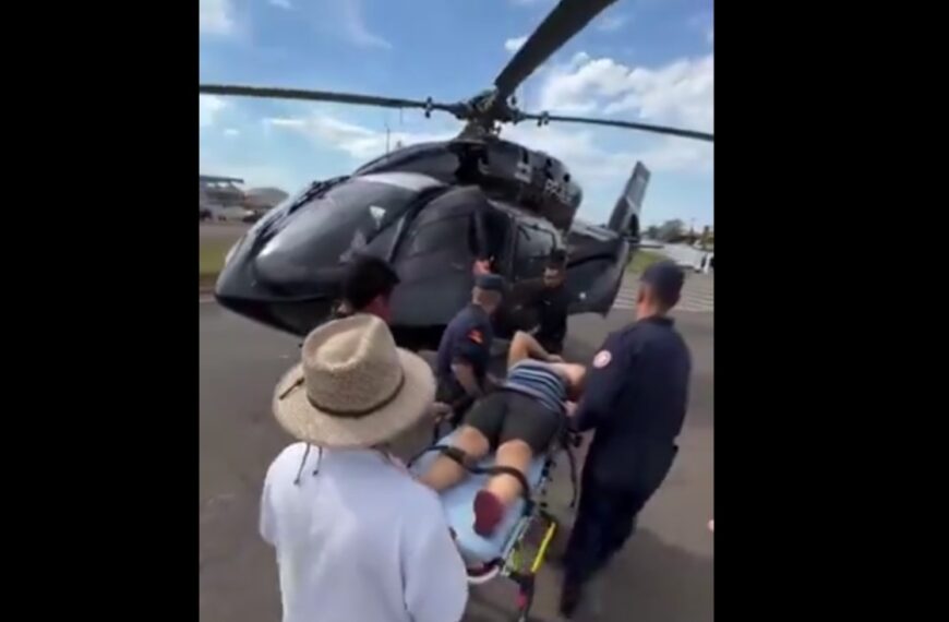 El helicóptero personal de Neymar Jr., es usado para rescate en Brasil.