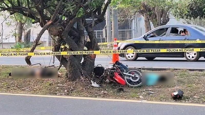 Dos motociclistas perdieron la vida tras impactar contra un árbol en Ciudad Arce